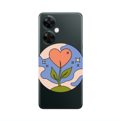 Oneplus Nord CE 3 Lite 5G Hearted Flower Transparent Silicone TPU Θήκη