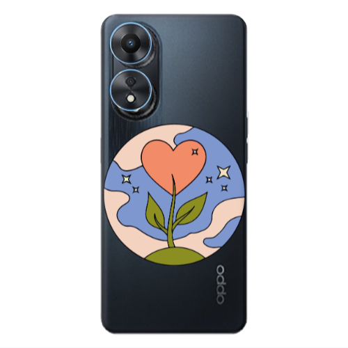 Oppo A 98 Hearted Flower Transparent Silicone TPU Θήκη