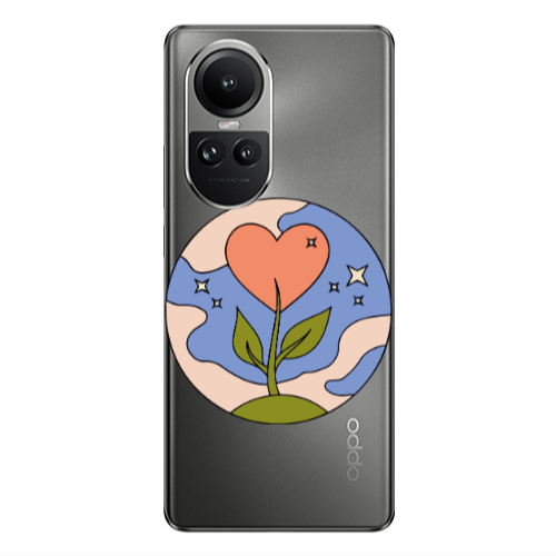 Oppo Reno10 5G Hearted Flower Transparent Silicone TPU Θήκη