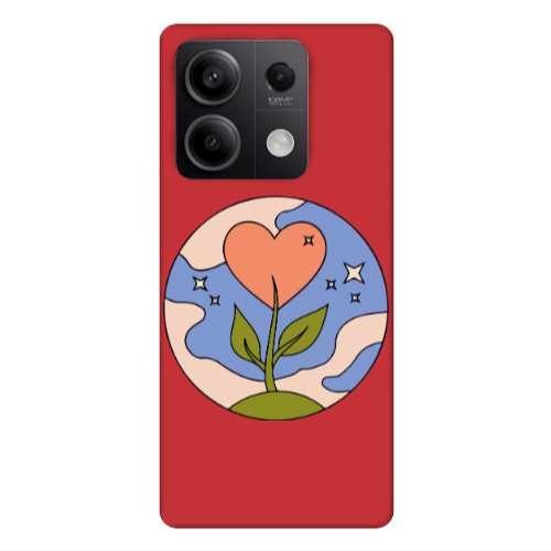 Xiaomi Redmi Note 13 5G Hearted Flower Red Colored Silicone TPU Θήκη