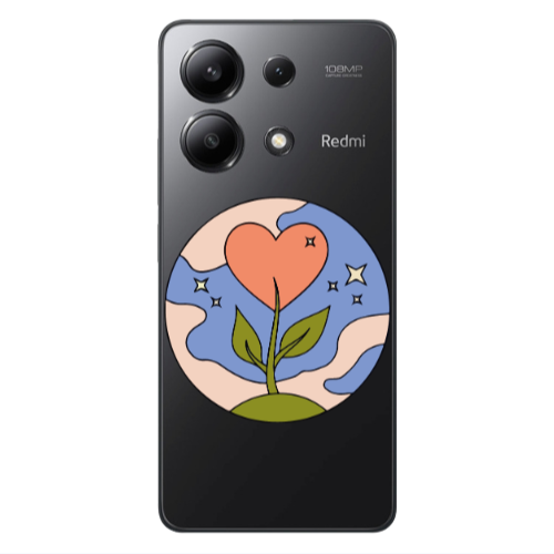 Xiaomi Redmi Note 13 4G Hearted Flower Transparent Silicone TPU Θήκη