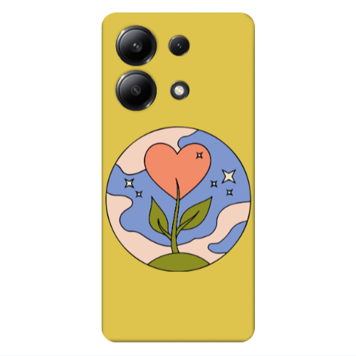 Xiaomi Redmi Note 13 4G Hearted Flower Yellow Colored Silicone TPU Θήκη
