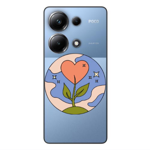 Xiaomi Poco M6 Pro 4G Hearted Flower Transparent Silicone TPU Θήκη