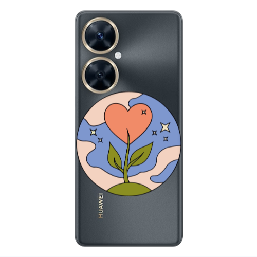 Huawei Nova 11i Hearted Flower Transparent Silicone TPU Θήκη