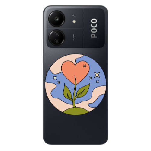 Xiaomi Poco C65 Hearted Flower Transparent Silicone TPU Θήκη