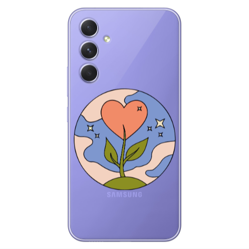 Samsung A55 Hearted Flower Transparent Silicone TPU Θήκη
