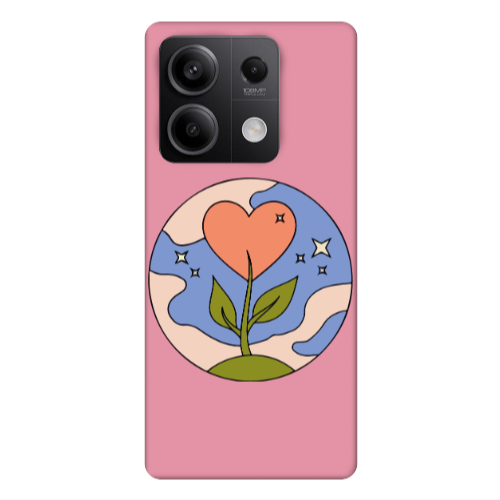 Xiaomi Redmi Note 13Pro 5G Hearted Flower Pink Colored Silicone TPU Θήκη