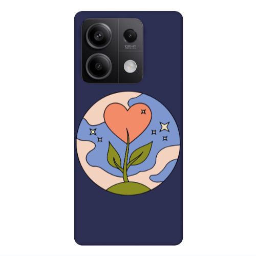 Xiaomi Redmi Note 13Pro 5G Hearted Flower Dark blue Colored Silicone TPU Θήκη