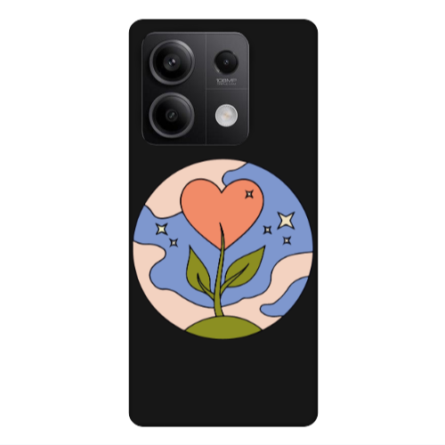 Xiaomi Redmi Note 13Pro 5G Hearted Flower Black Colored Silicone TPU Θήκη