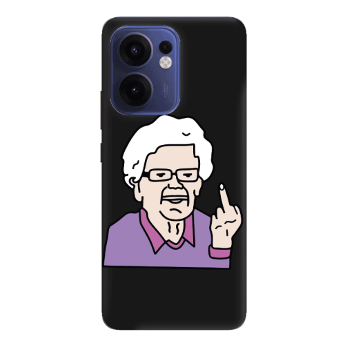 Oppo Reno 13 F Crazy Granny Black Colored Silicone TPU Θήκη