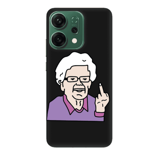 Oppo RENO 14 Crazy Granny Black Colored Silicone TPU Θήκη