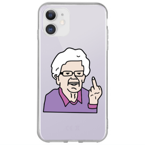 Apple iPhone 12 Crazy Granny Transparent Silicone TPU Θήκη