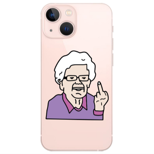 Apple iPhone 13 Crazy Granny Transparent Silicone TPU Θήκη