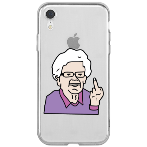 Apple iPhone Xr Crazy Granny Transparent Silicone TPU Θήκη