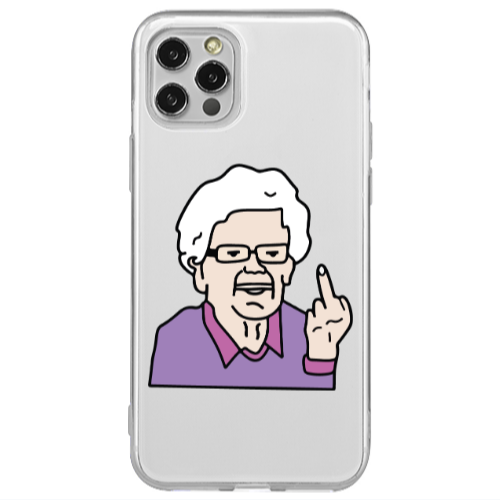 Apple iPhone 12 Pro Crazy Granny Transparent Silicone TPU Θήκη