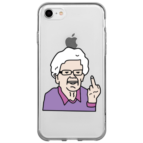 Apple iPhone 7 Crazy Granny Transparent Silicone TPU Θήκη