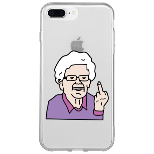 Apple iPhone 7 Plus Crazy Granny Transparent Silicone TPU Θήκη