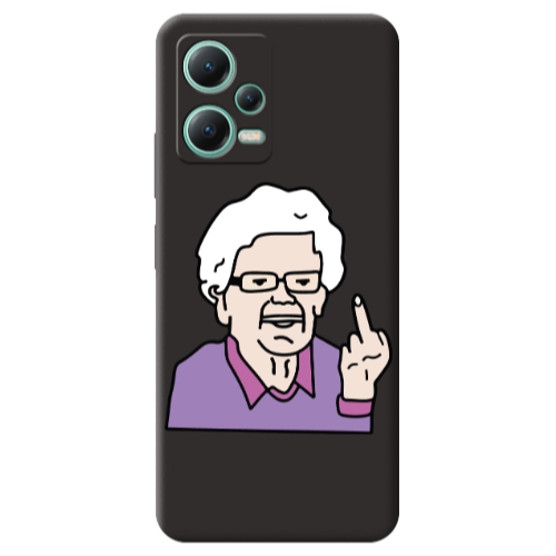 Xiaomi Redmi Note 12 Pro 5G Crazy Granny Black Colored Silicone TPU Θήκη