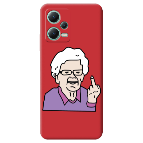 Xiaomi Redmi Note 12 Pro 5G Crazy Granny Red Colored Silicone TPU Θήκη