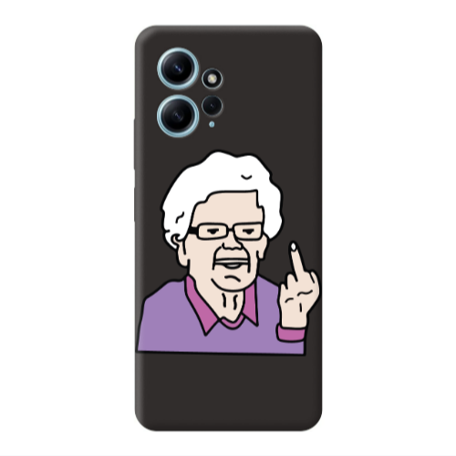 Xiaomi Redmi Note 12 4G Crazy Granny Black Colored Silicone TPU Θήκη