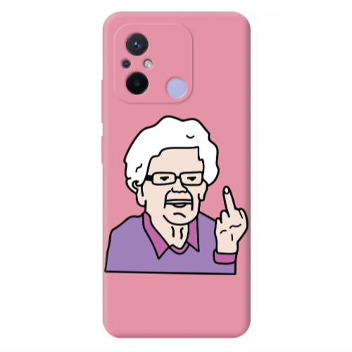 Xiaomi Redmi 12C Crazy Granny Pink Colored Silicone TPU Θήκη