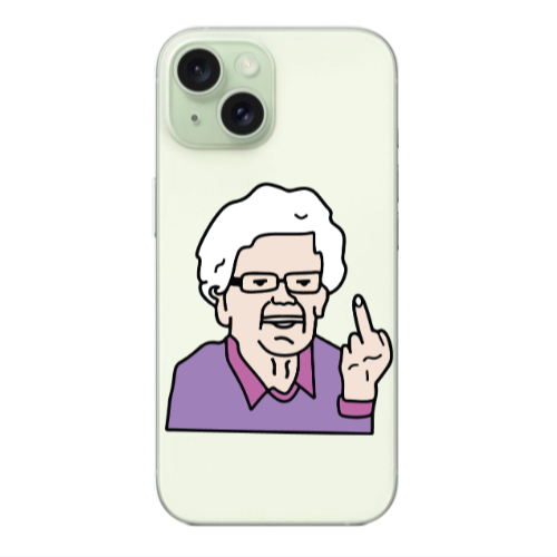 Apple iPhone 15 Crazy Granny Transparent Silicone TPU Θήκη