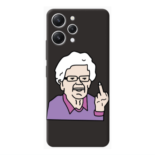 Xiaomi Redmi 12 Crazy Granny Black Colored Silicone TPU Θήκη