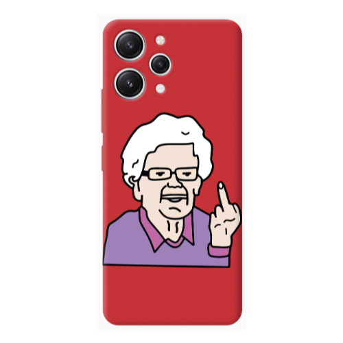 Xiaomi Redmi 12 Crazy Granny Red Colored Silicone TPU Θήκη