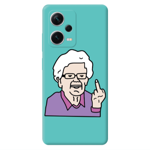 Xiaomi Poco X5 Crazy Granny Turquoise Colored Silicone TPU Θήκη