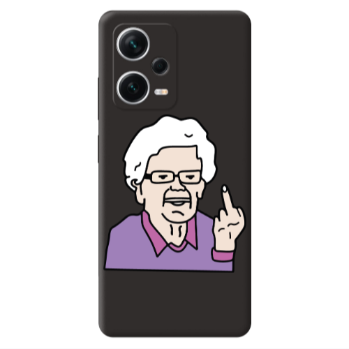 Xiaomi Poco X5 Crazy Granny Black Colored Silicone TPU Θήκη