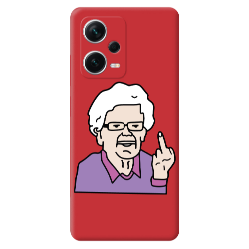 Xiaomi Poco X5 Crazy Granny Red Colored Silicone TPU Θήκη