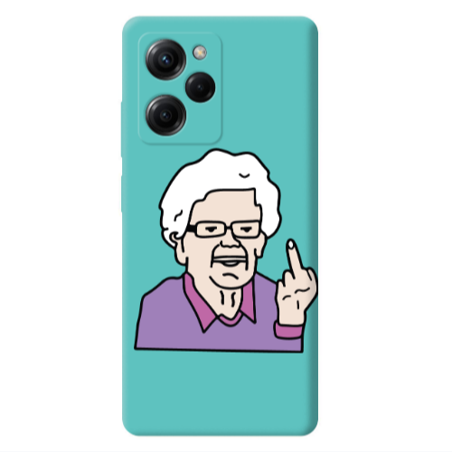 Xiaomi Poco X5 Pro Crazy Granny Turquoise Colored Silicone TPU Θήκη