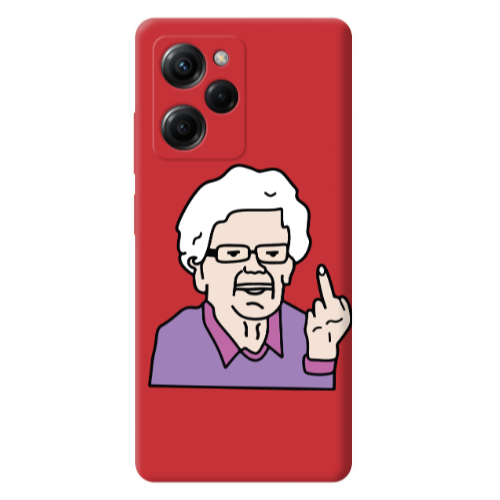 Xiaomi Poco X5 Pro Crazy Granny Red Colored Silicone TPU Θήκη