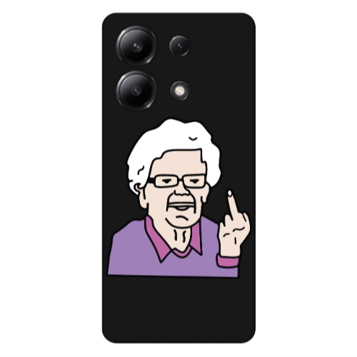 Xiaomi Redmi Note 13 4G Crazy Granny Black Colored Silicone TPU Θήκη