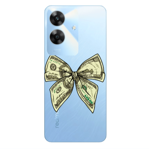 Realme Note 60 Bowtie Dollars Transparent Silicone TPU Θήκη