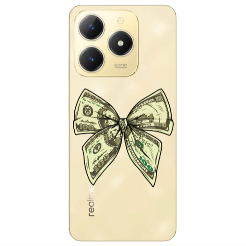 Realme C61 Bowtie Dollars Transparent Silicone TPU Θήκη