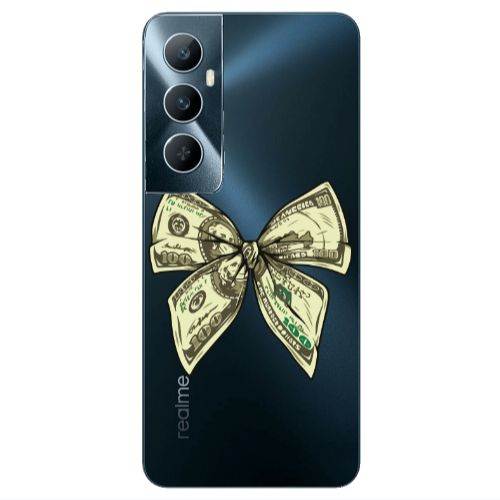 Realme C65 Bowtie Dollars Transparent Silicone TPU Θήκη