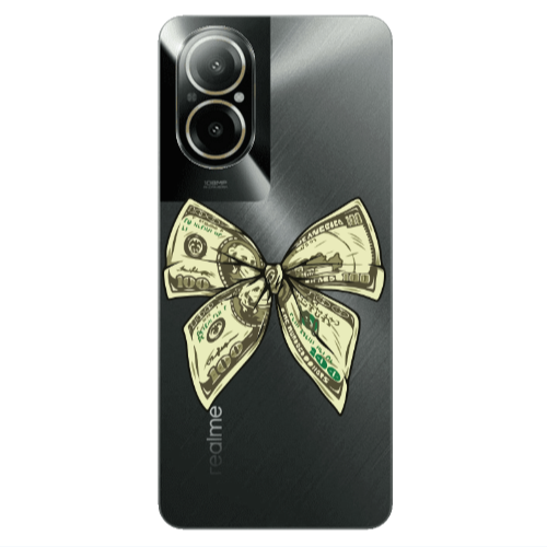 Realme C67 Bowtie Dollars Transparent Silicone TPU Θήκη