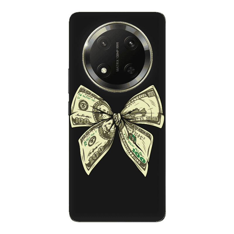 Honor Magic 7 Lite Bowtie Dollars Black Colored Silicone TPU Θήκη