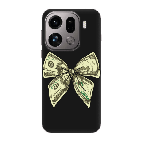 Oppo Find X9 Pro Bowtie Dollars Black Colored Silicone TPU Θήκη