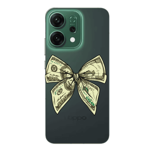 Oppo RENO 14 Bowtie Dollars Transparent Silicone TPU Θήκη