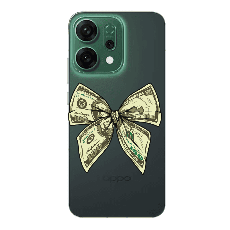 Oppo RENO 14 Bowtie Dollars Transparent Silicone TPU Θήκη