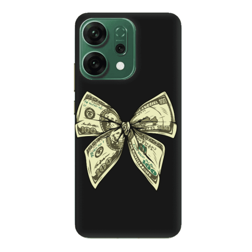 Oppo RENO 14 Bowtie Dollars Black Colored Silicone TPU Θήκη