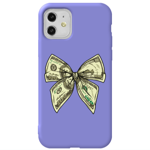 Apple iPhone 11  Bowtie Dollars Purple Colored Silicone TPU Θήκη