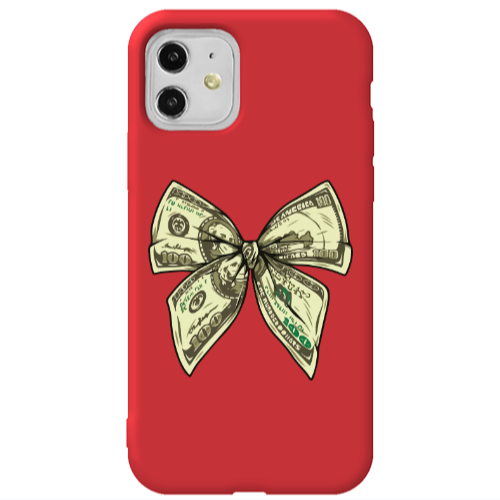 Apple iPhone 11  Bowtie Dollars Red Colored Silicone TPU Θήκη