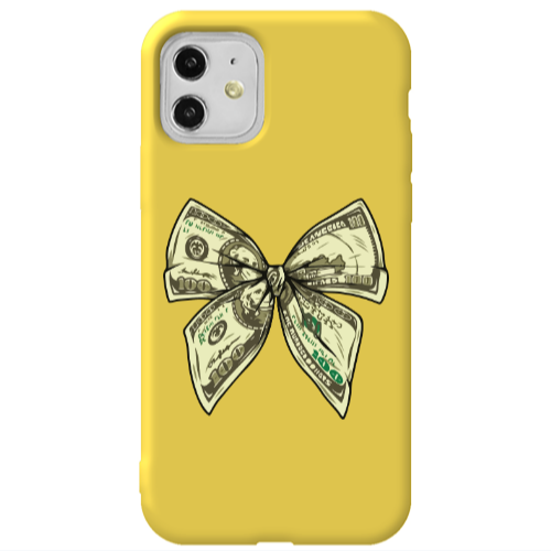 Apple iPhone 11  Bowtie Dollars Yellow Colored Silicone TPU Θήκη