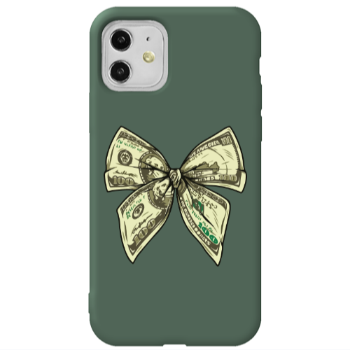 Apple iPhone 11  Bowtie Dollars Dark Green Colored Silicone TPU Θήκη