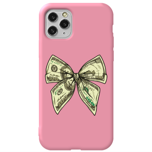 Apple iPhone 11 Pro Bowtie Dollars Pink Colored Silicone TPU Θήκη