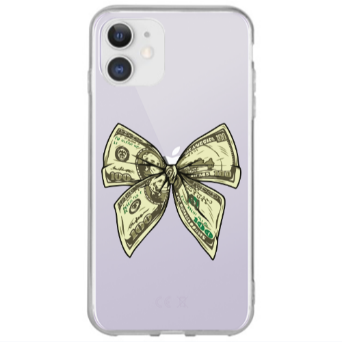 Apple iPhone 12 Bowtie Dollars Transparent Silicone TPU Θήκη