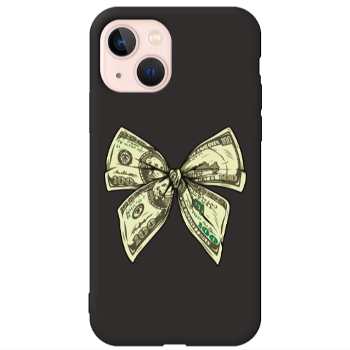 Apple iPhone 13 Bowtie Dollars Black Colored Silicone TPU Θήκη